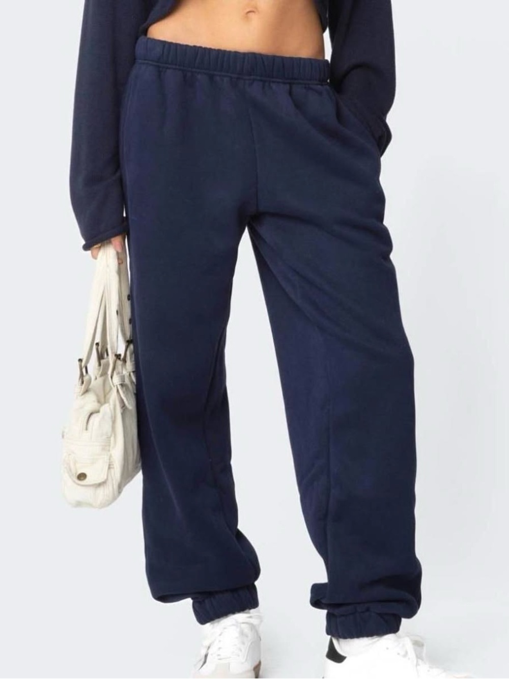 Edikted NavyElastic Waist Joggers